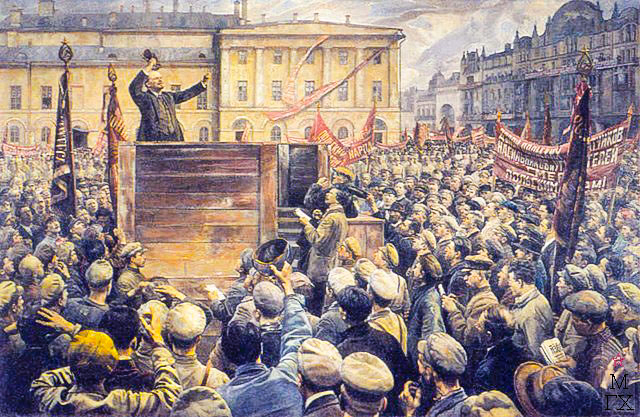 Lenin håller tal